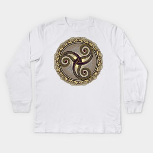 Triple trickle Celtic ornament Kids Long Sleeve T-Shirt